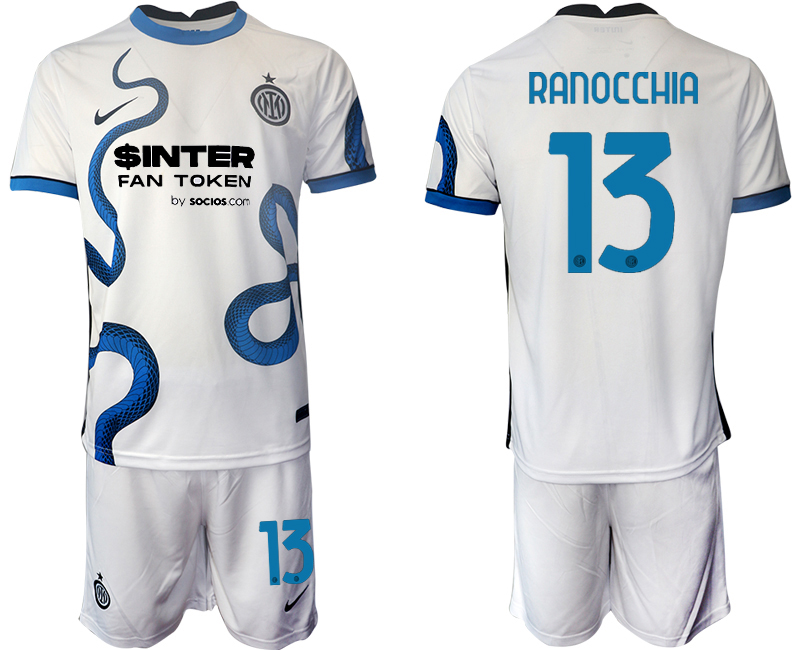 Men 2021-2022 Club Inter Milan away white #13 Soccer Jersey->inter milan jersey->Soccer Club Jersey